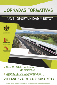 Jornadas Formativas "AVE: OPORTUNIDAD Y RETO" en Villanueva de Córdoba @ cie | Villanueva de Córdoba | Andalucía | España