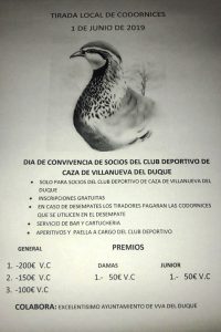 Tirada local de Codornices. Villanueva del Duque @ Club Deportivo de Caza de Villanueva del Duque