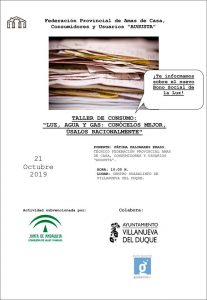 Taller "Luz, Agua y gas". Alcaracejos