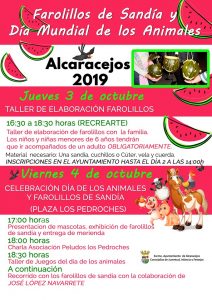 Farolillos de sandía y día mundial de los animales. Alcaracejos