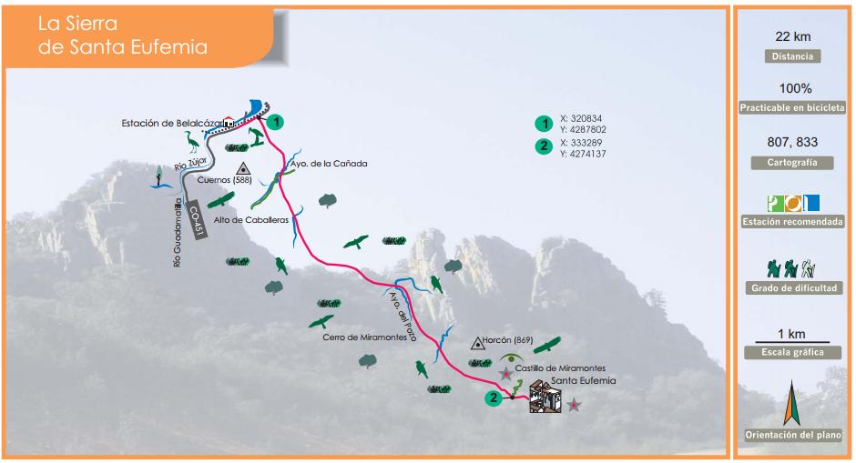 Ruta que transcurre por la sierra de Santa Eufemia